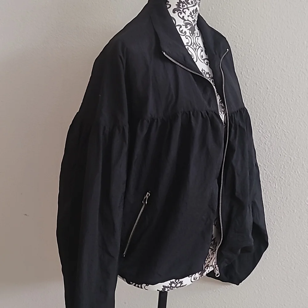 🪻 FREE PEOPLE ZIP BALLOON SLEEVES BOMBER JACKET. - Picture 5 of 11